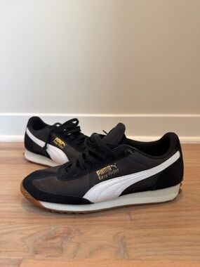 Puma Easy Rider Mens Black Suede Lifestyle Sneakers Shoes Sz 10